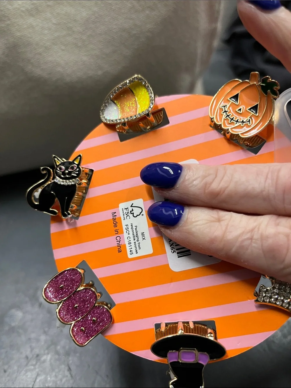 New Piper K  Halloween Enamel Hair clip Set - Orange, Black, Purple, Yellow